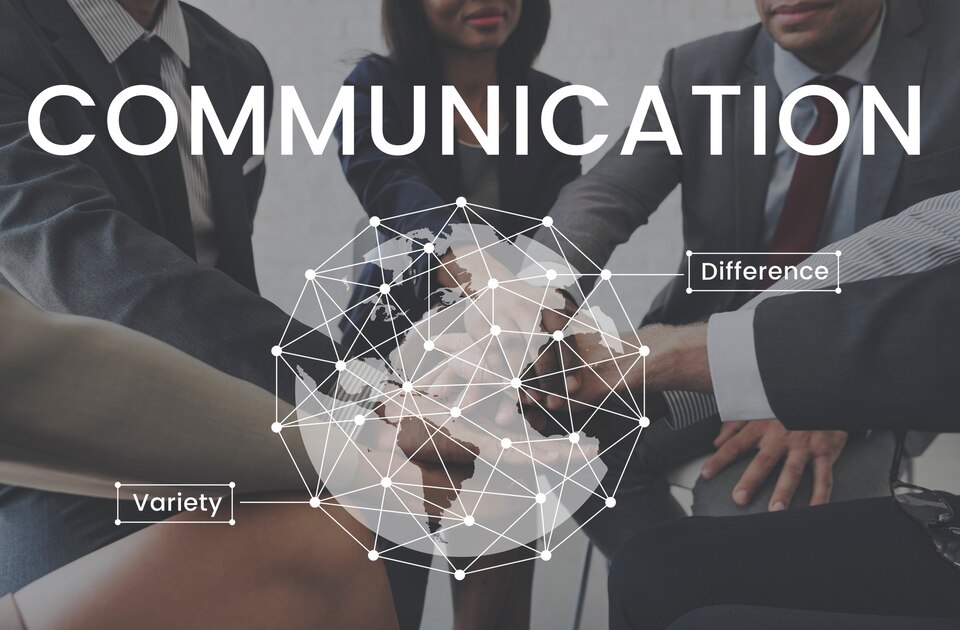 A visual representation of interconnected communication icons, symbolizing a wide range of communication services.